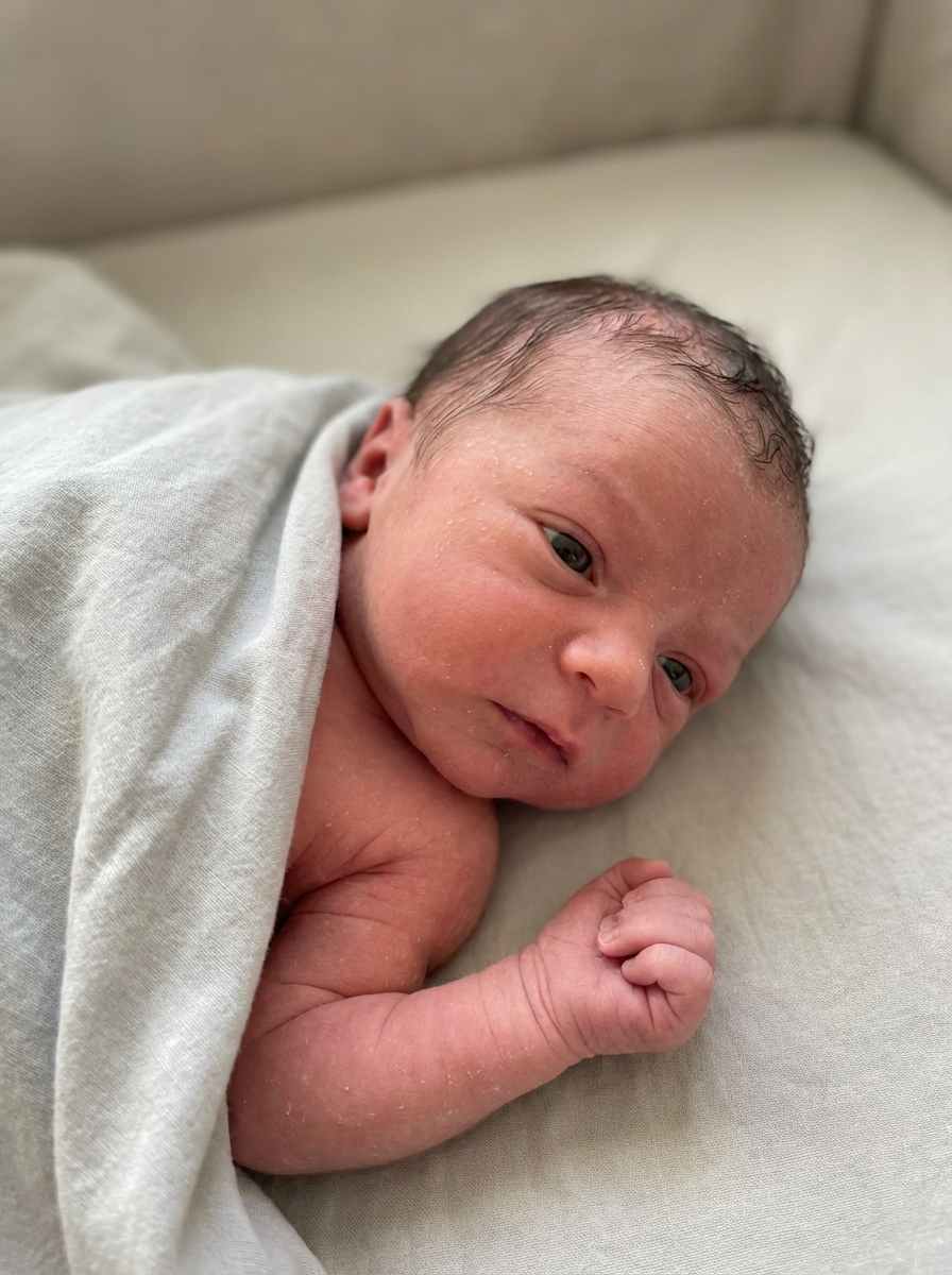 Voorbeeld 6 na: 6D newborn beeld als liefdevolle herinneringsvisualisatie